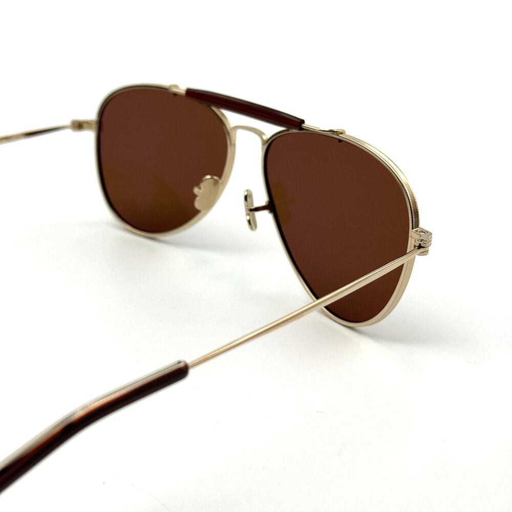 Eyevan Sunglasses Astro G Gold Aviator Frame Brown Lens 57-14-145 New Authentic - Picture 9 of 15